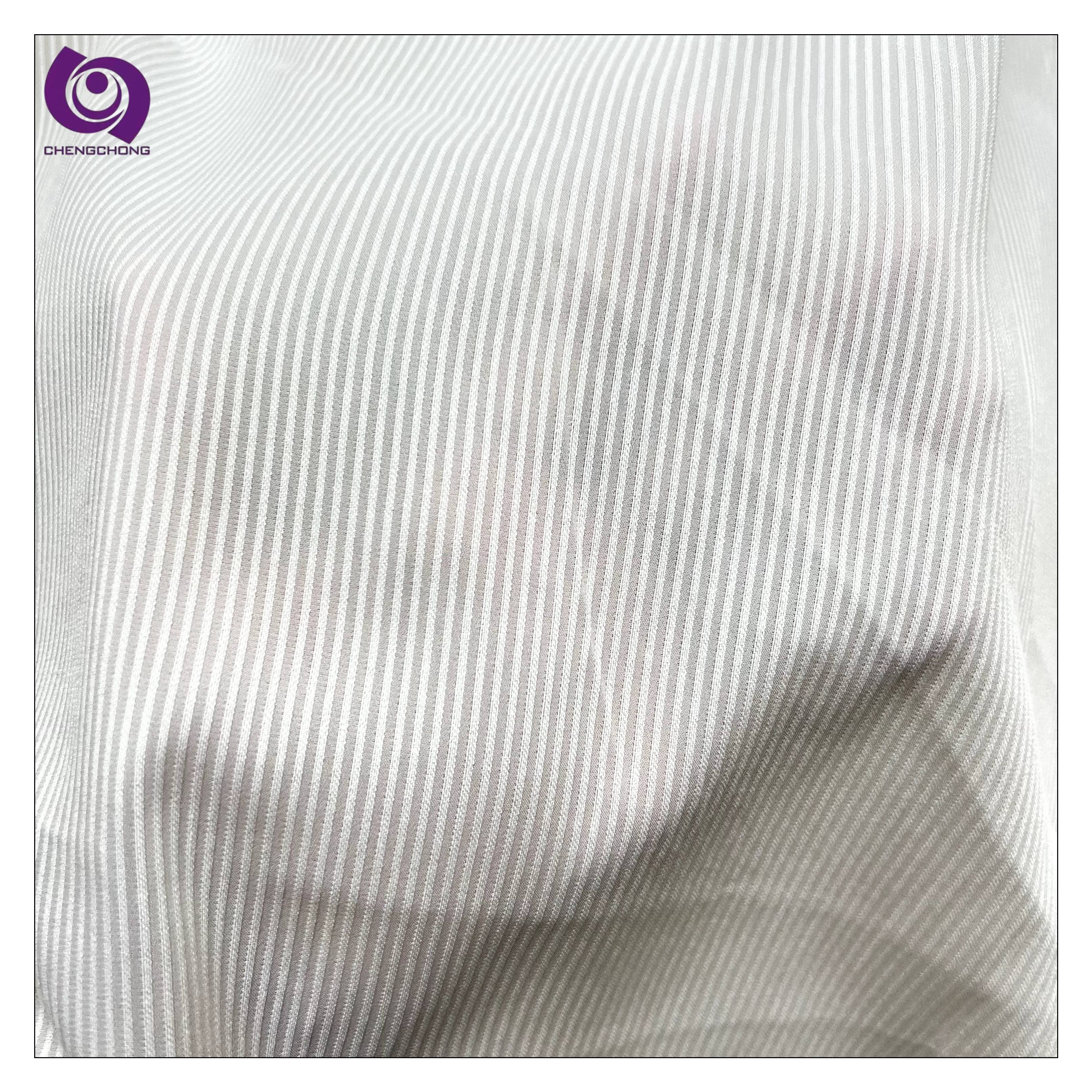 Manufactory Wholesale Polyester Dyed Sheer Curtain Fabric Wide Width Soft Fabric For Living Room