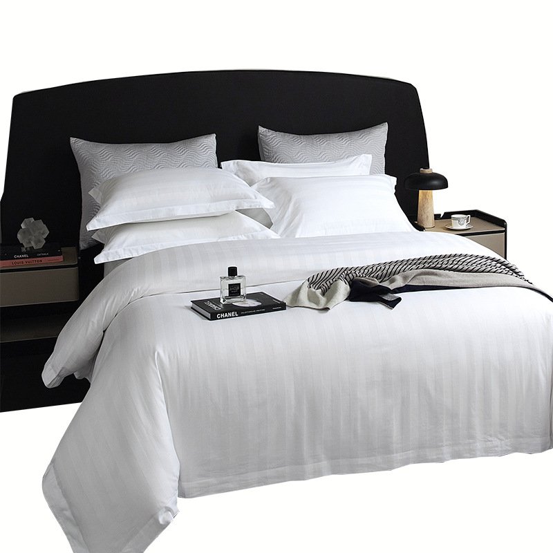 Pure Cotton Bed Sheets Cotton Set Wholesale 1cm &3cm Stripe Bedsheet Set