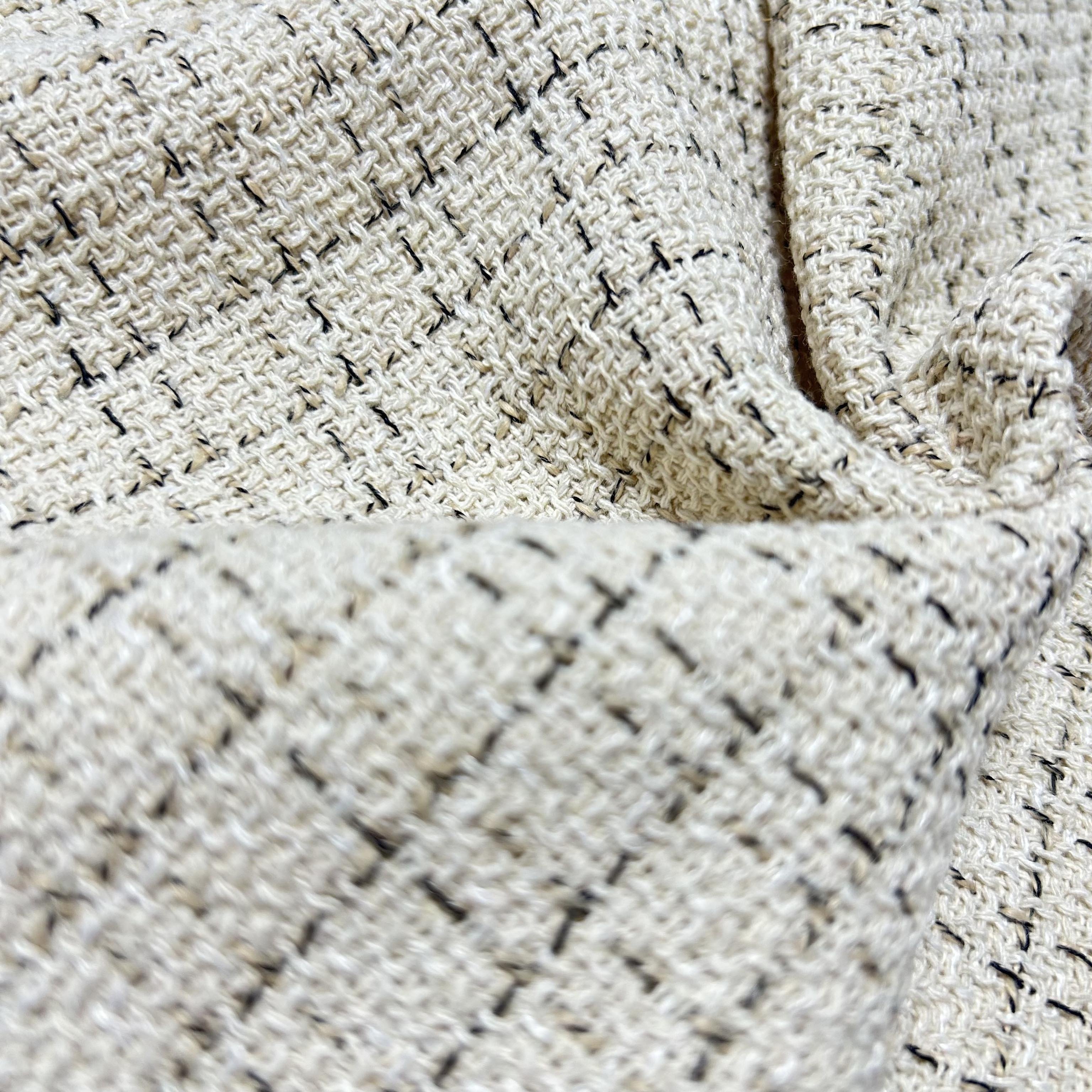 New design 100% polyester material fashional special yarn double hacci woven fabric for sweater