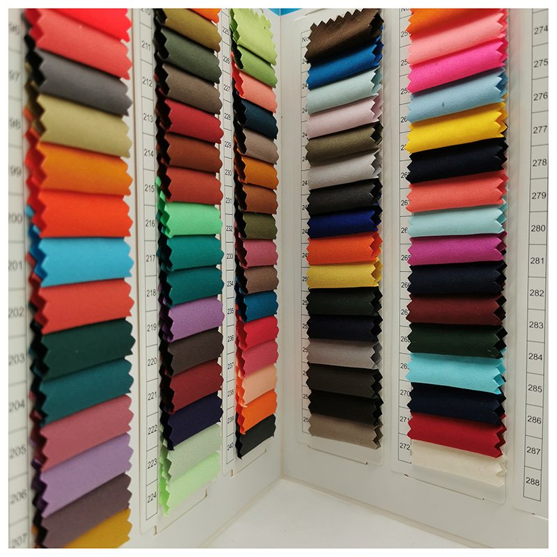 polyester twill peach skin fabric breathable soft all colors in stock peach skin garment fabric