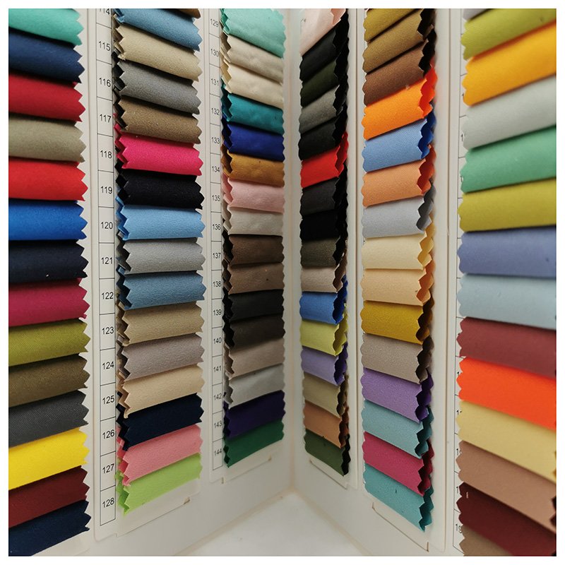 polyester twill peach skin fabric breathable soft all colors in stock peach skin garment fabric
