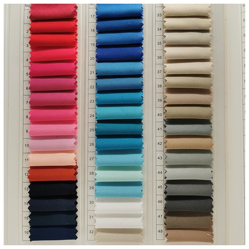 polyester twill peach skin fabric breathable soft all colors in stock peach skin garment fabric