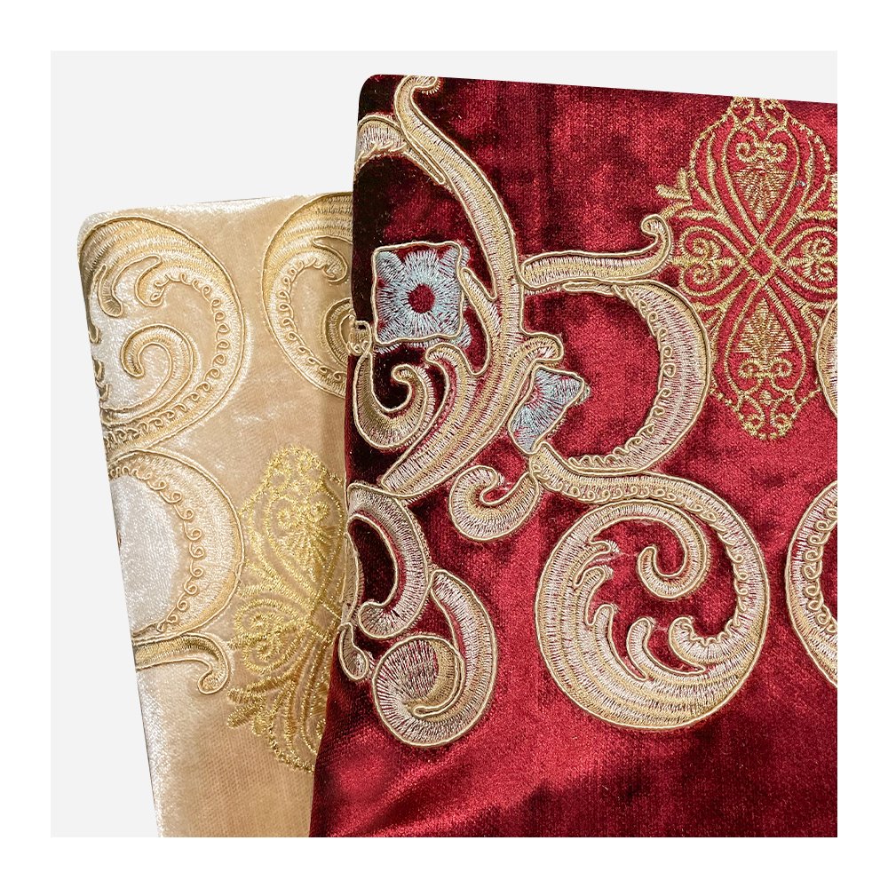 Lustre Embroidery Thread Local Embellishment Golden Embroidery Thread Embroidered Velvet Fabric