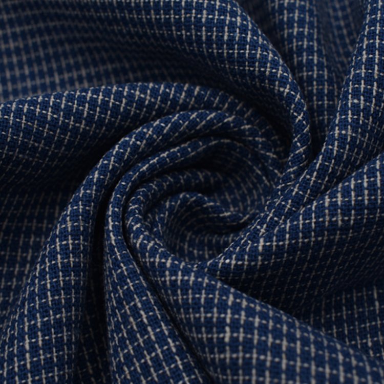 Autumn winter garment heavyweight blue striped cloth roll cotton linen fabric pattern wholesale fashion fabric for clothing