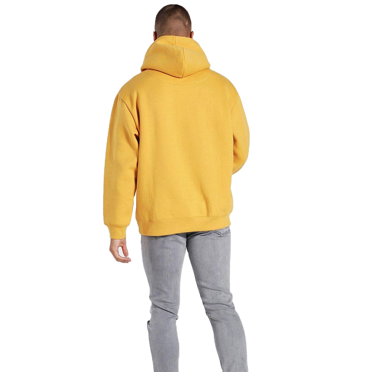 Plussize Drop Shoulder Hooded Men's Streetwear Fashionable 100% Cotton Hoodies Embroidered Logo Winter Hooded Thermal