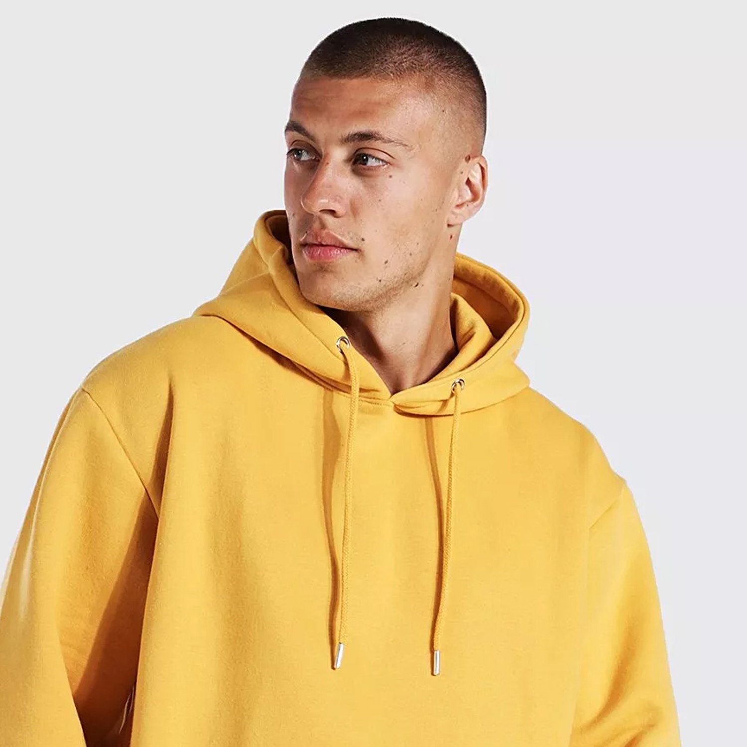 Plussize Drop Shoulder Hooded Men's Streetwear Fashionable 100% Cotton Hoodies Embroidered Logo Winter Hooded Thermal