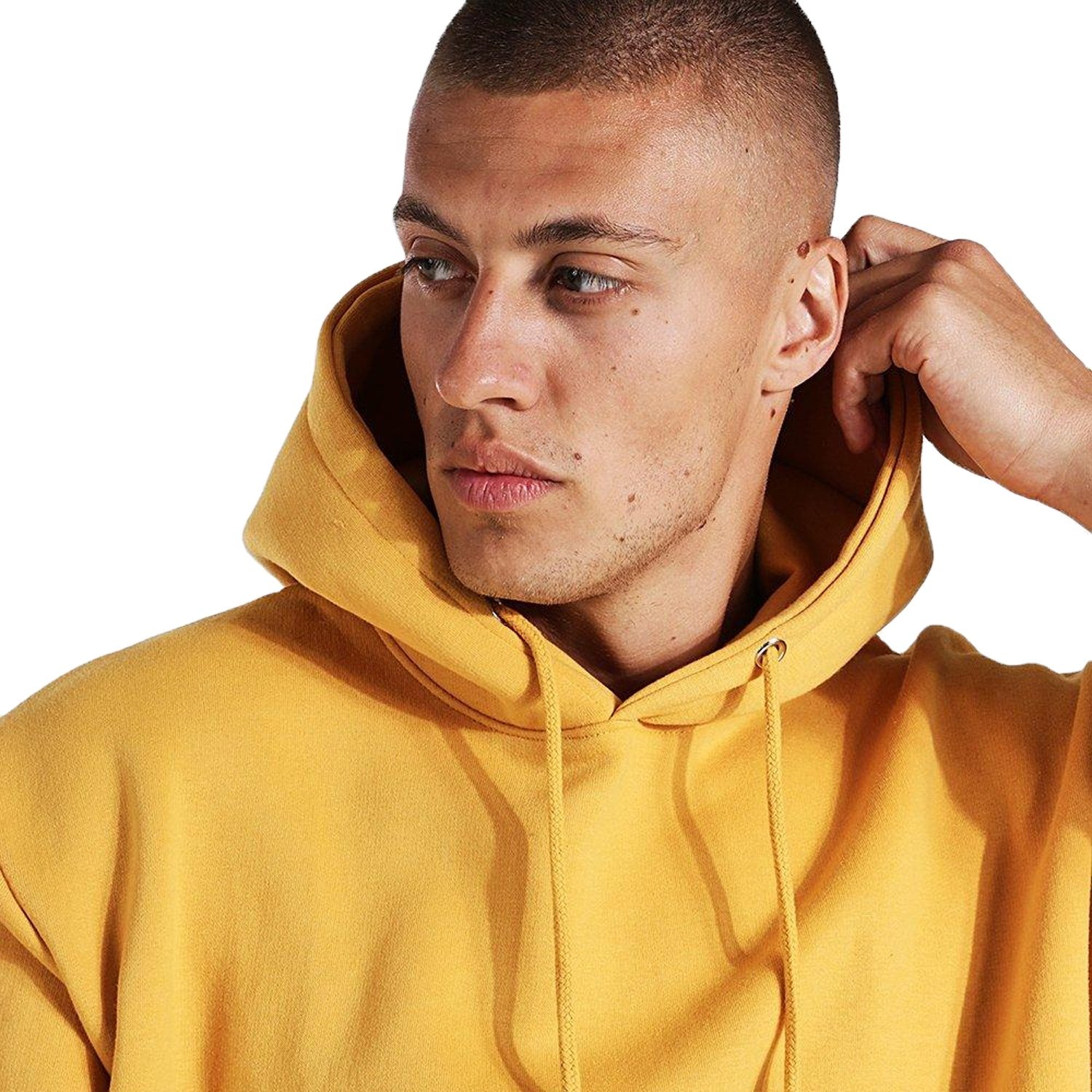 Plussize Drop Shoulder Hooded Men's Streetwear Fashionable 100% Cotton Hoodies Embroidered Logo Winter Hooded Thermal