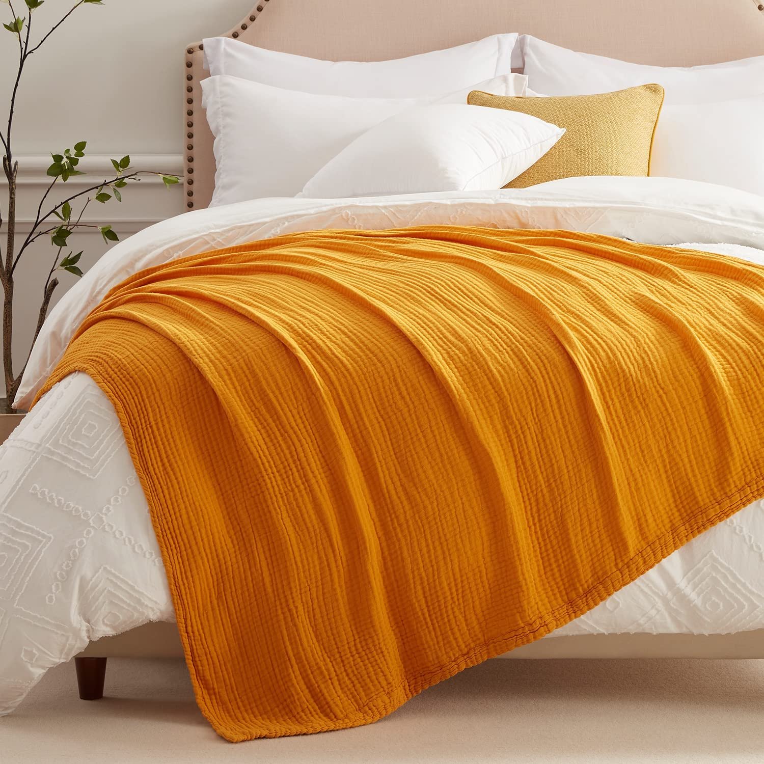 PLHAN Breathable Gauze Soft and Lightweight Muslin Cotton Blankets for Adults Blanket Muslin Throw Blanket for Couch