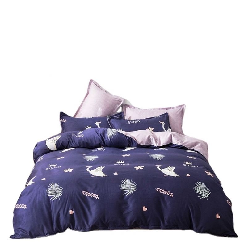 WW-785 Wholesale Printing Quilt Cover Polyester Bed Sheet Set Microfiber Bedding With 45*75 Cm Pillowcase
