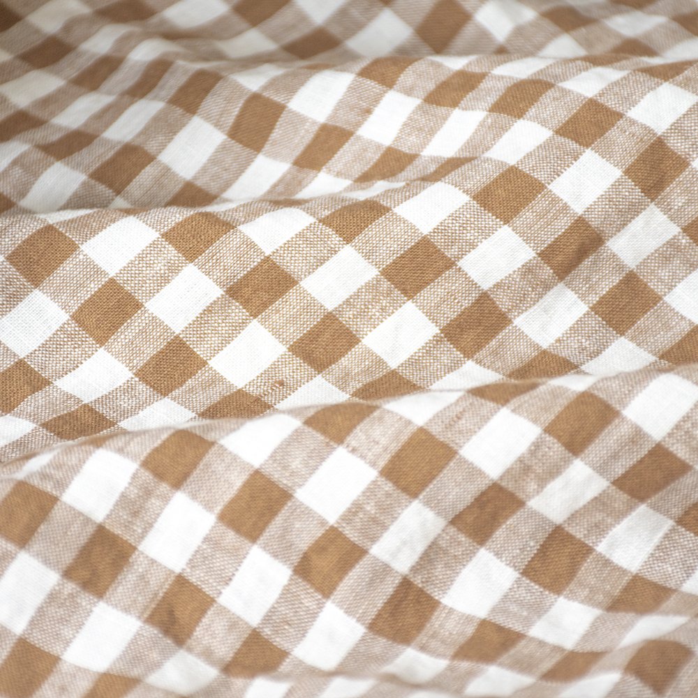Christmas hotel rectangle orange checked 100% linen table cloth dining tablecloths for event