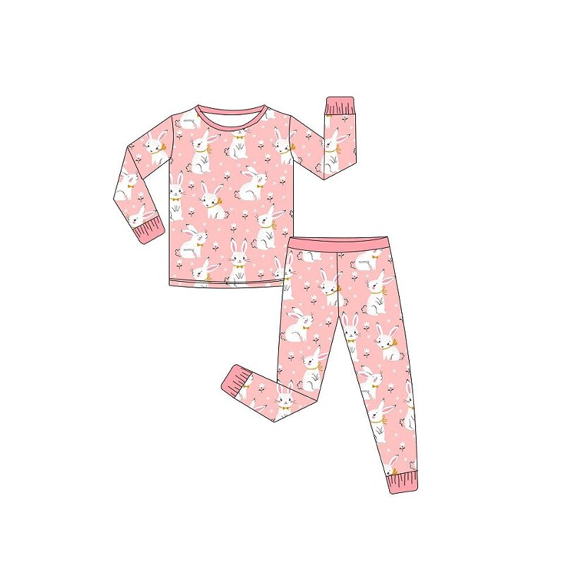 OEM Custom Print Easter Infant Organic 95% Bamboo 5% Spandex Rompers Clothes Toddler Kid Pajamas Sleepwear Clothing For Baby