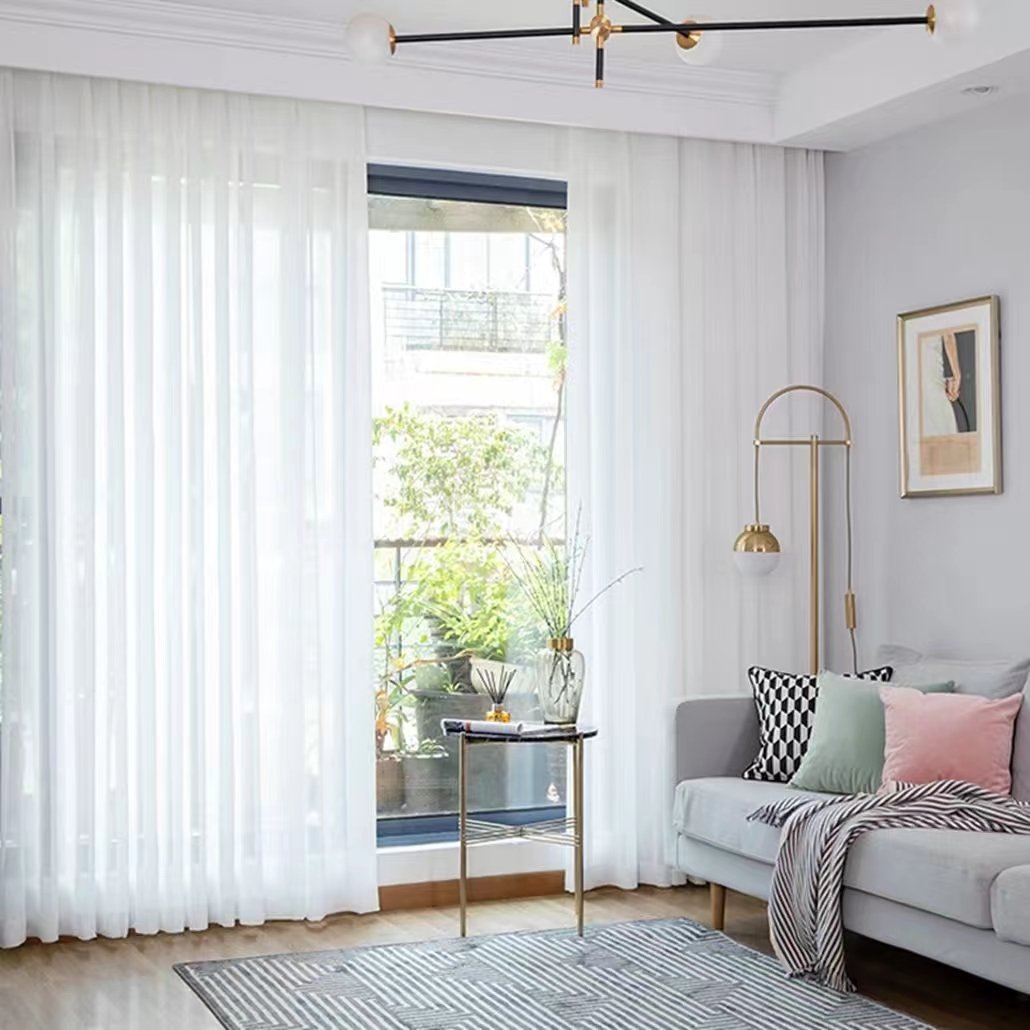 Wholesaler Low Moq Sheer Curtain Fabric Upholstery Polyester Solid Voile Tulle Sheer Fabric For Curtains