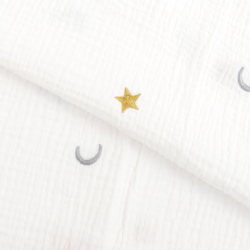wholesale double gauze star moon embroidery muslin fabric