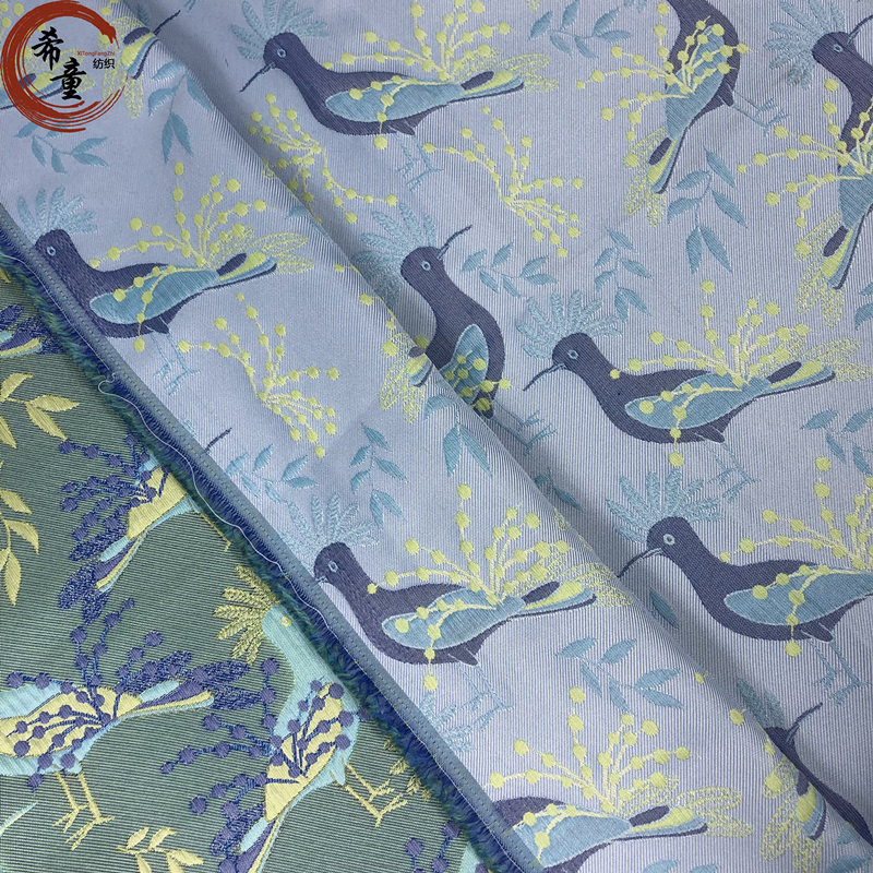 XITONG TEXTILE good quality 100%polyester woven customize fashion yarn dyed brocade jacquard fabrics for dress