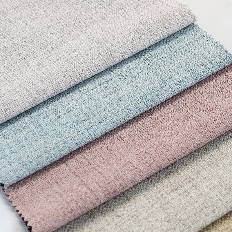 Upholstery sofa fabrics linen textile 100 polyester fabric for curtain