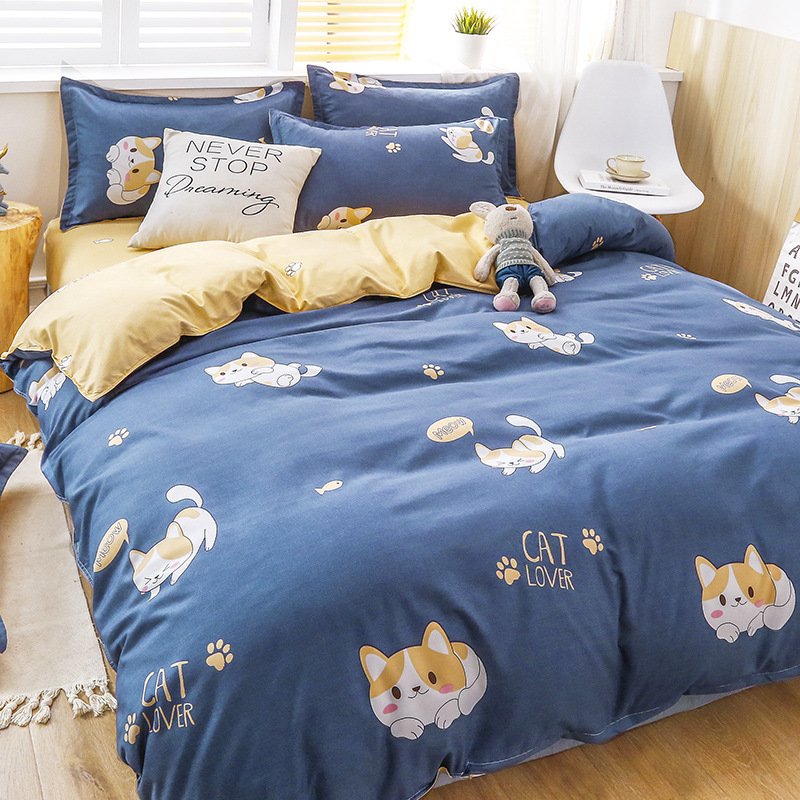 Hotel Quality Factory Supply Luxury Duvet Cover 4 Pieces Bed Sheet Set Comforter Bedding Set with 2Pcs Pillow Case