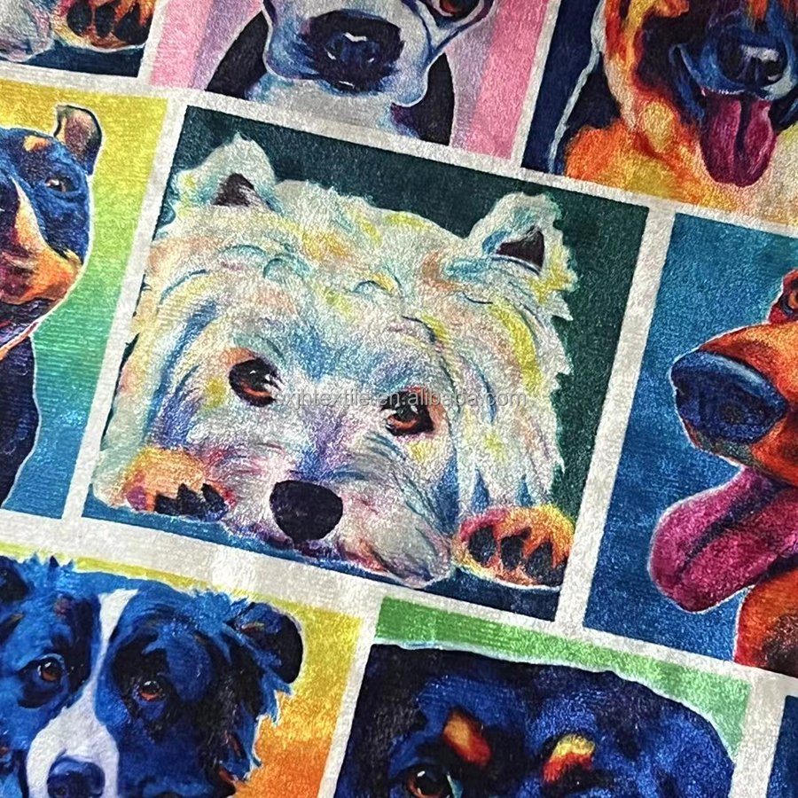 No MOQ Custom digital Printed velvet spandex fabric by the yard for baby blanket