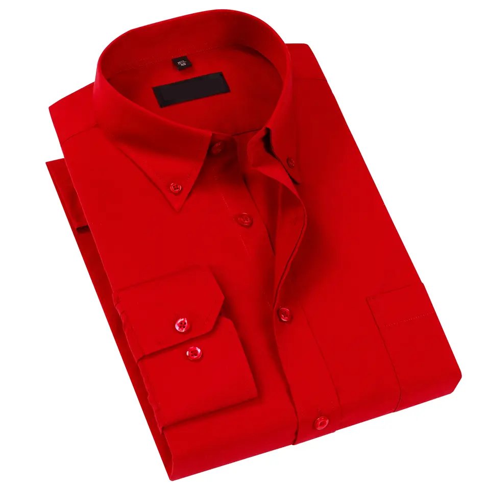 Fashion 100% Cotton Stretch White Anti-Wrinkle Versatile Slim Plain Colored Casual Shirt for men Men's Custom Dress Shirts