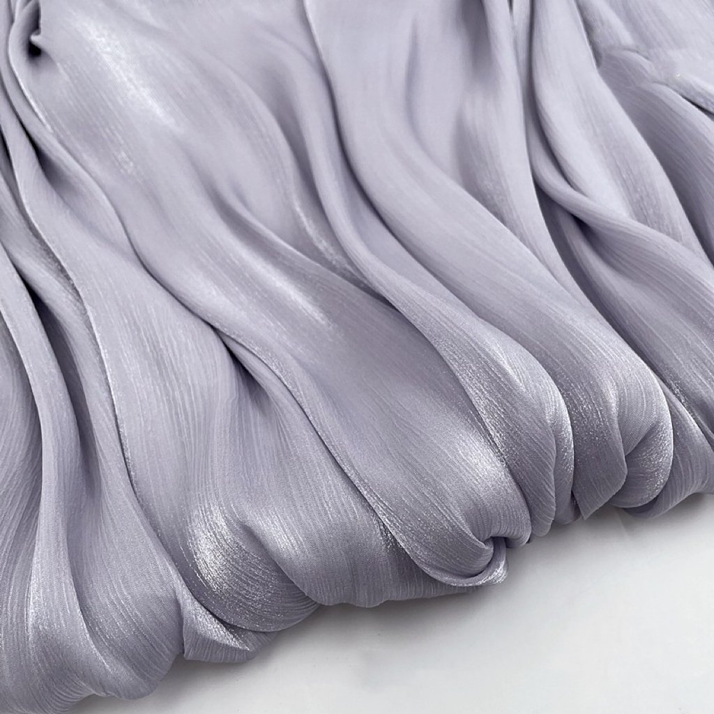 55GSM LIGHTWEIGHT SHINY METALLIC 100% POLYESTER WHOLESALE SHIMMER ORGANZA FABRIC FOR STAGE DRESS