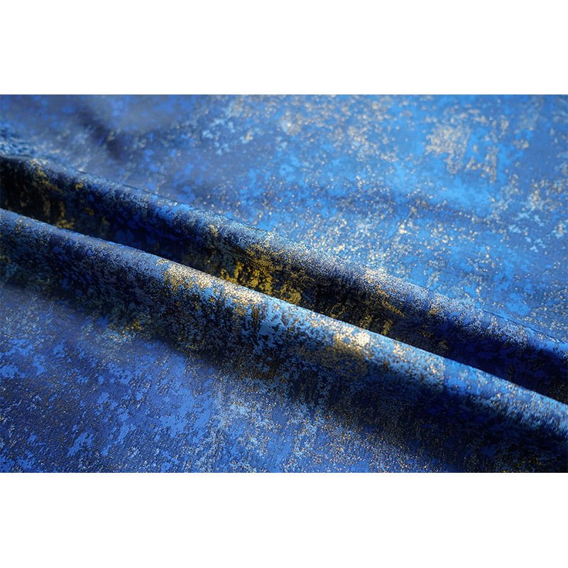 100%polyester Designer Customize Metallic Fabric Beautiful Blue Jacquard Brocade Fabric Material