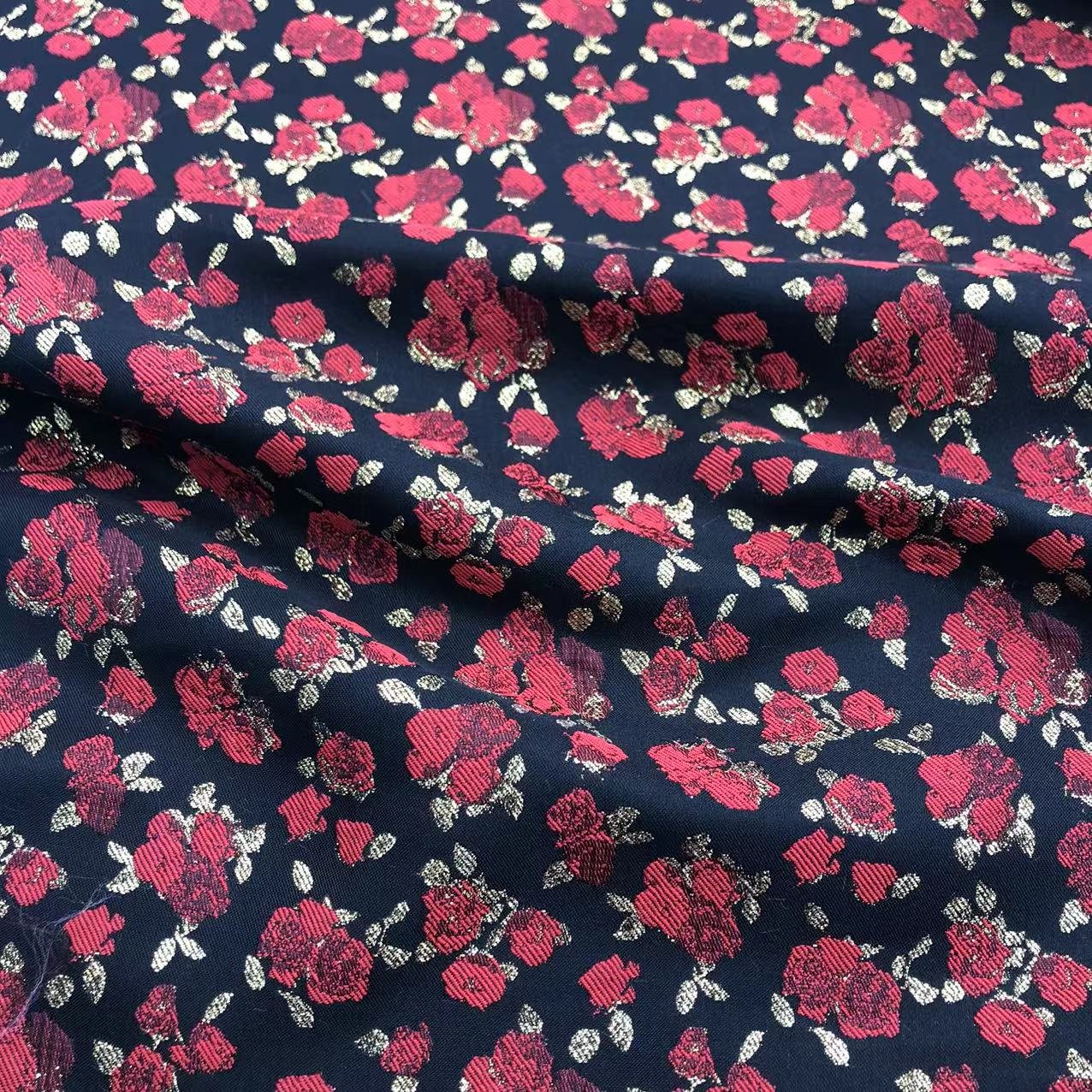 Top Quality Polyester Metallic Jacquard Brocade and beautiful Pattern jacquard brocade design dress making fabric
