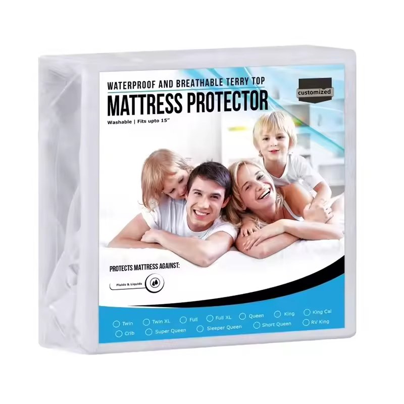 Full Queen Size Microfiber Non Woven Fabric Couvre Lit Bed Sheet Anti Slip Quilted Waterproof Mattress Protector Cover