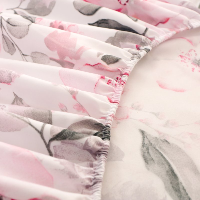 Homes polyester bed sheet set with 4 pieces king double bedding bed sheet set printed microfiber fabric for bed sheets