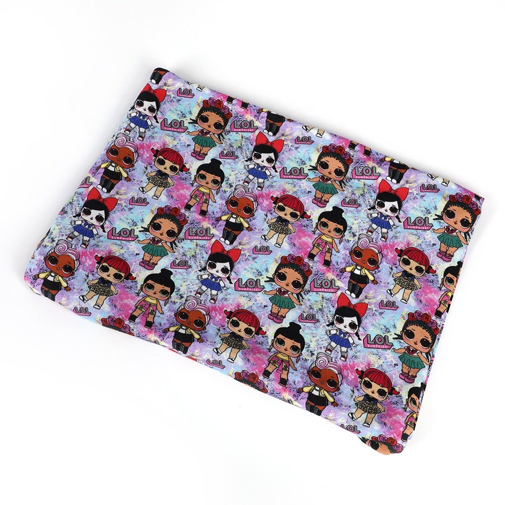Breathable Custom digital printed Bamboo cotton lycra spandex jersey fabric for kids baby