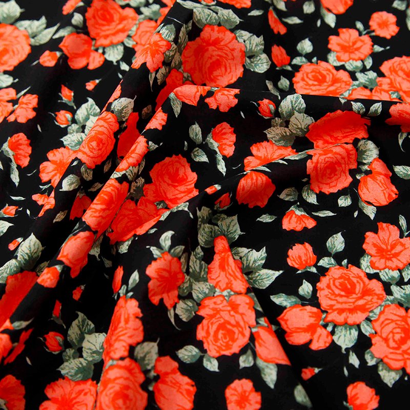 Eco-friendly watercolor linen cotton fabric small floral printed fabrics for girl dress