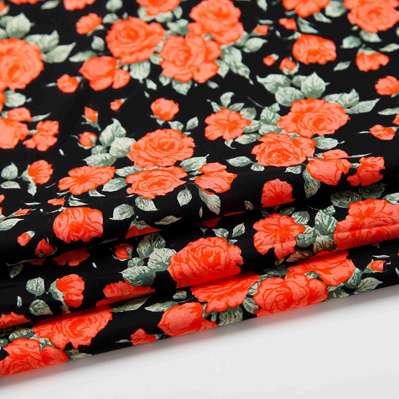 Eco-friendly watercolor linen cotton fabric small floral printed fabrics for girl dress