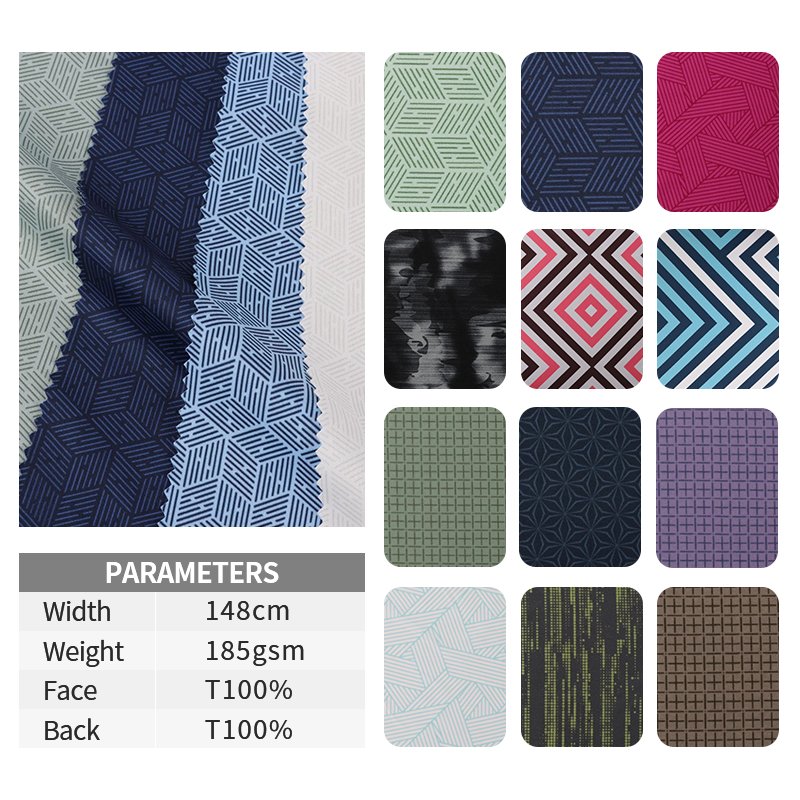 Men's Casual Double-Sided Fabric Jackets Breathable Recycled Digital Printing TPU Transparent Film Plain Pattern for Outdoor Use