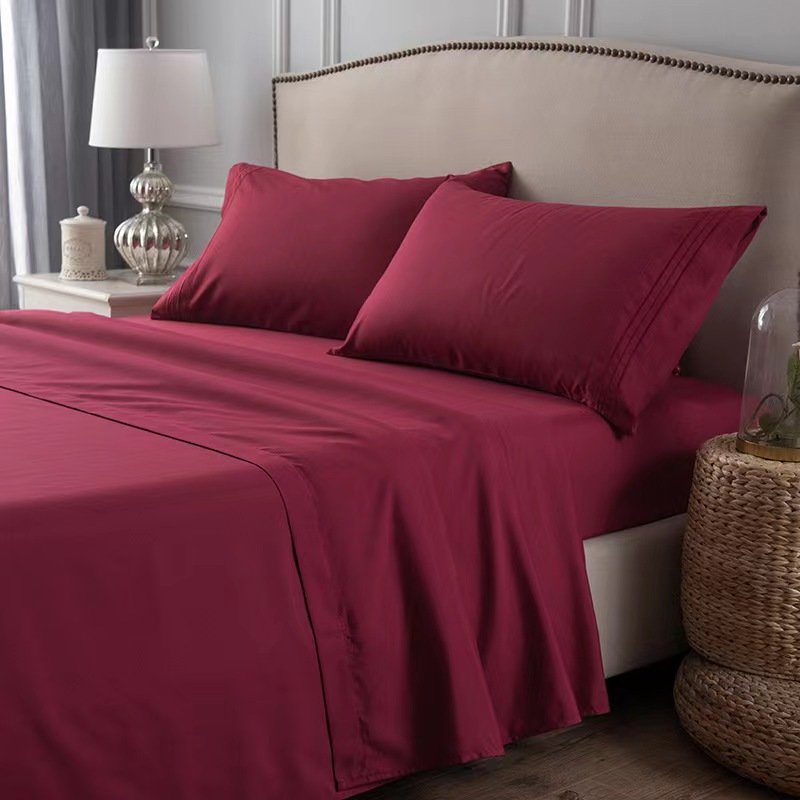 100% 300TC satin cotton Bedding sheet sets 100% Organic Cotton Bed Sheet