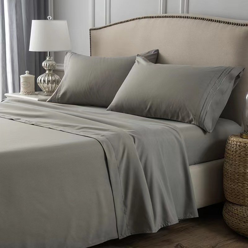 100% 300TC satin cotton Bedding sheet sets 100% Organic Cotton Bed Sheet