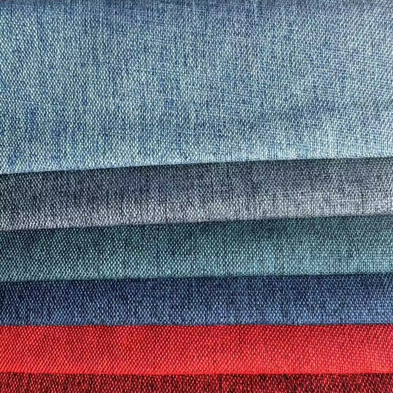 Free Sample Wholesale Home Textile Upholstery 100% Polyester Linen Fabric Linen Sofa Fabrics 6619 series