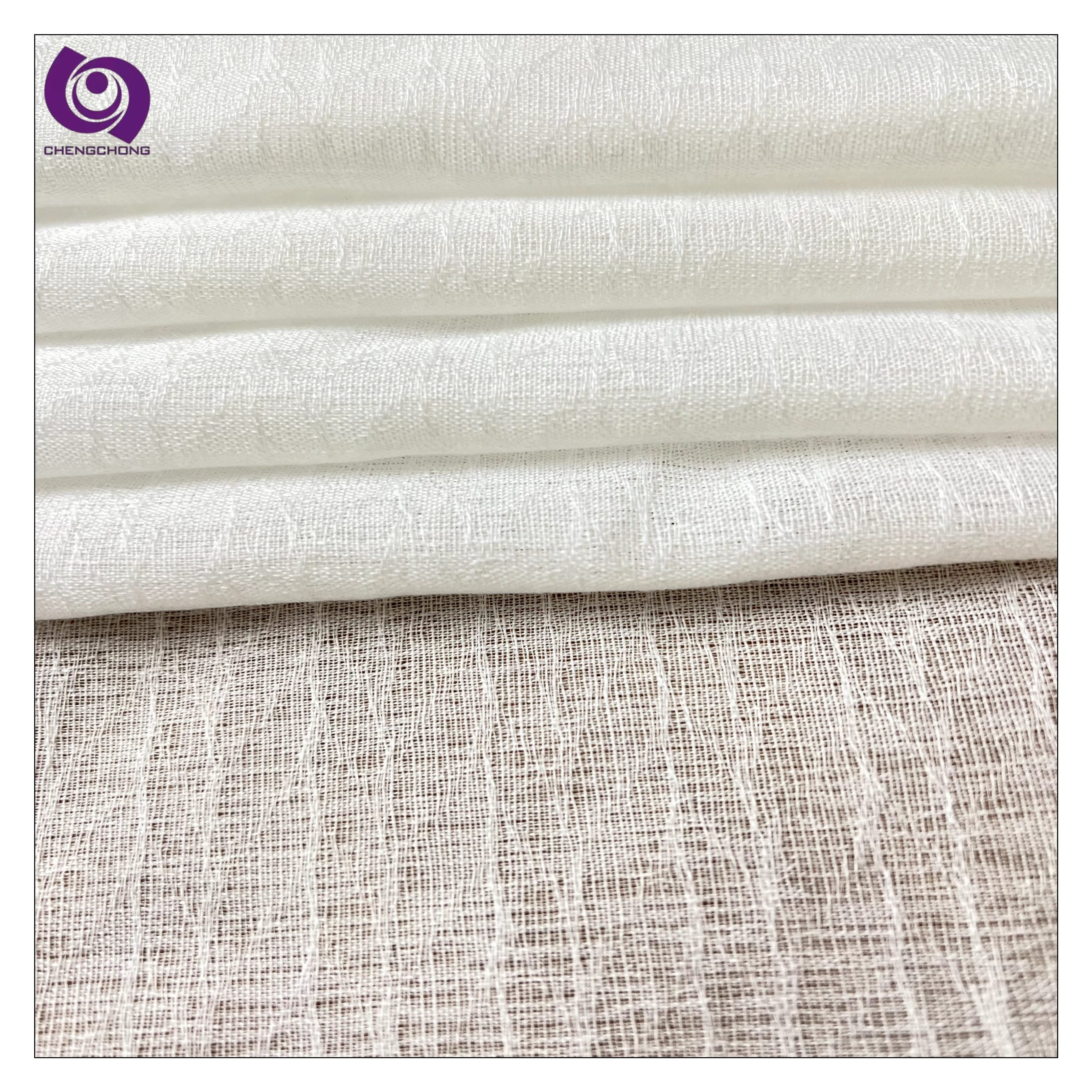 Wide Width Polyester Sheer Fabric Factory Supply Linen Style Transparent Sheer Curtain Fabric For Living Room