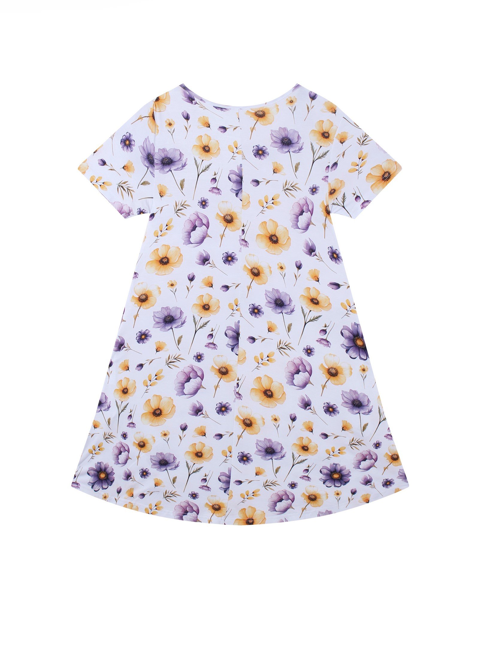 OKKO Certified Summer Dress for Girls White Floral Print Bamboo Fiber Fabric Customizable Pattern Certified Girls Dress