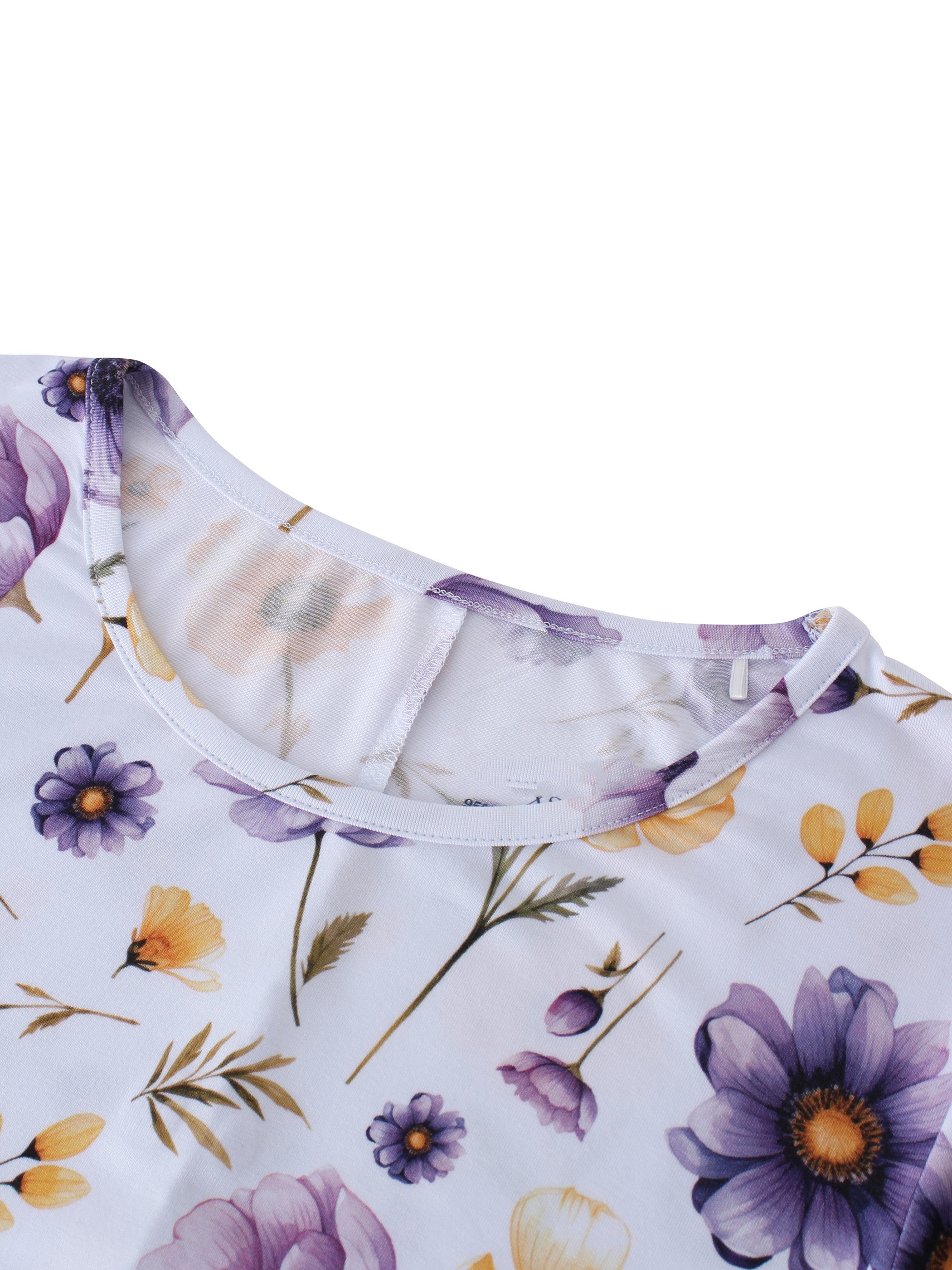 OKKO Certified Summer Dress for Girls White Floral Print Bamboo Fiber Fabric Customizable Pattern Certified Girls Dress