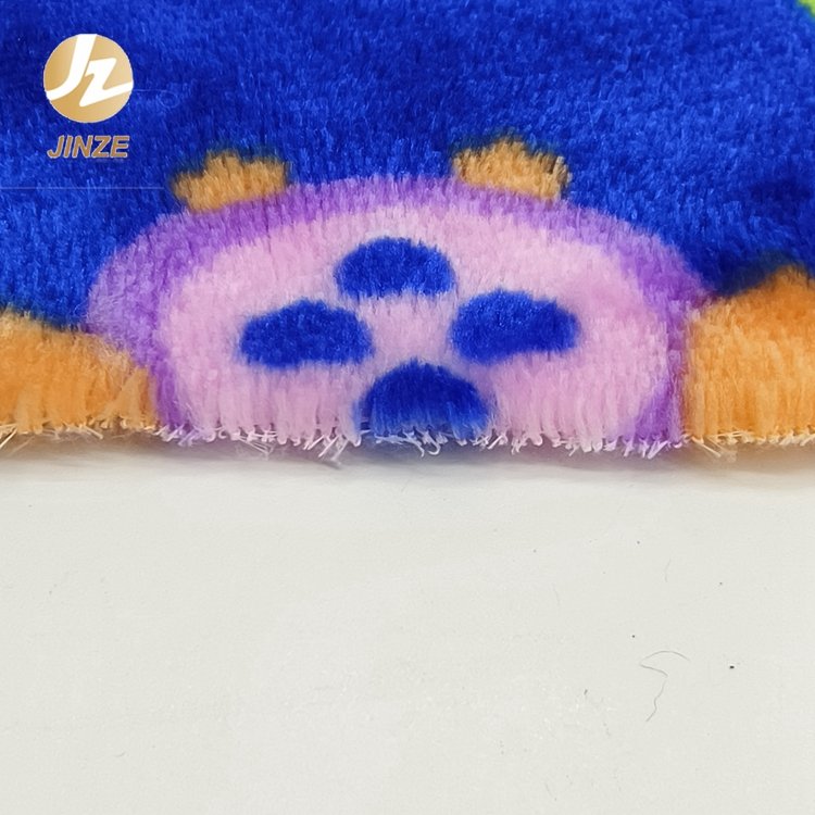 JZ 100% Polyester Dyeing Micro Fiber Synthetic Flannel Printed Soft Plush Fabric For Clothing