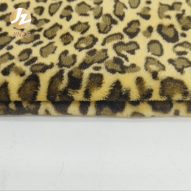 JZ 100% Polyester Dyeing Micro Fiber Synthetic Flannel Printed Soft Plush Fabric For Clothing