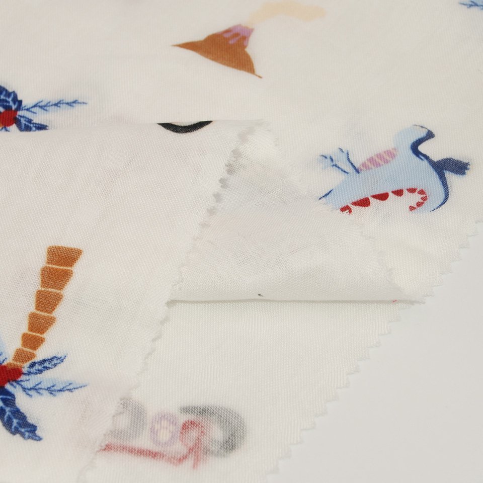 China eco friendly baby soft 2 layers gauze cartoon print woven muslin micro 60% bamboo 40% cotton fabric for clothing