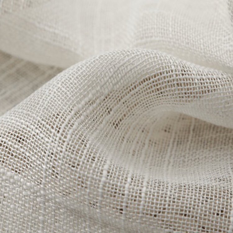 2023 Factory Direct Sales Solid Color Luxury Style Sheer Curtain Fabric Linen Pattern For Home Textile