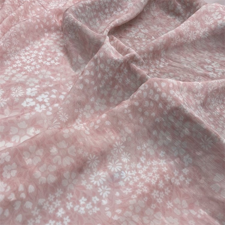xitong textile woven 100% polyester fabric crepe chiffon printing jacquard clothes fabric for clothing dress garments