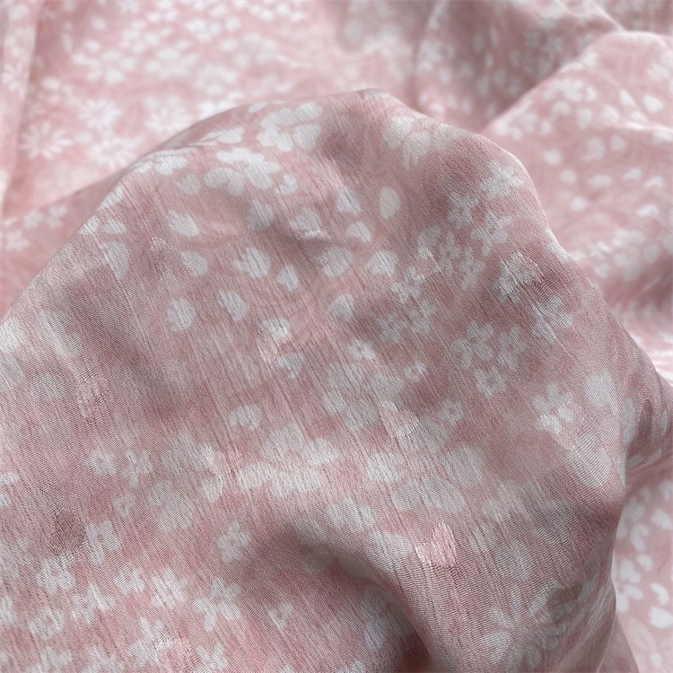 xitong textile woven 100% polyester fabric crepe chiffon printing jacquard clothes fabric for clothing dress garments