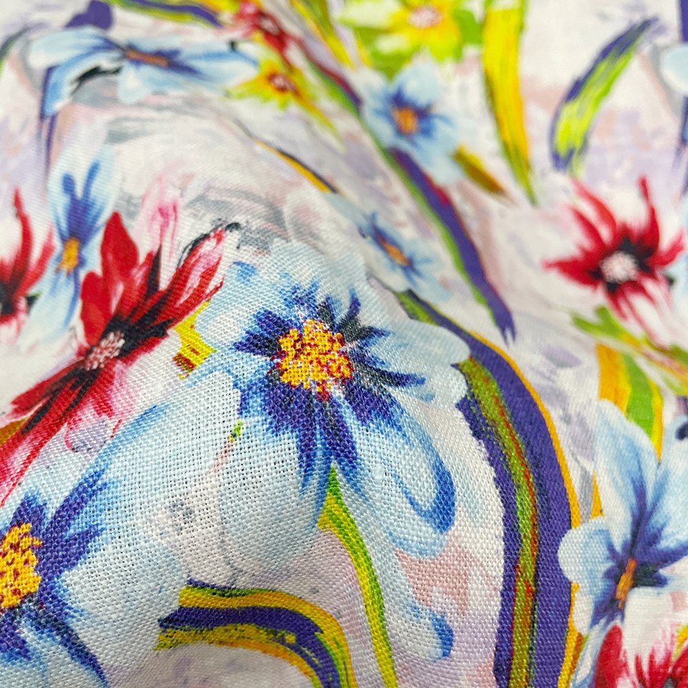 BC Factory Digital Printed Customization Designer 100% Linen woven Fabric For Dress