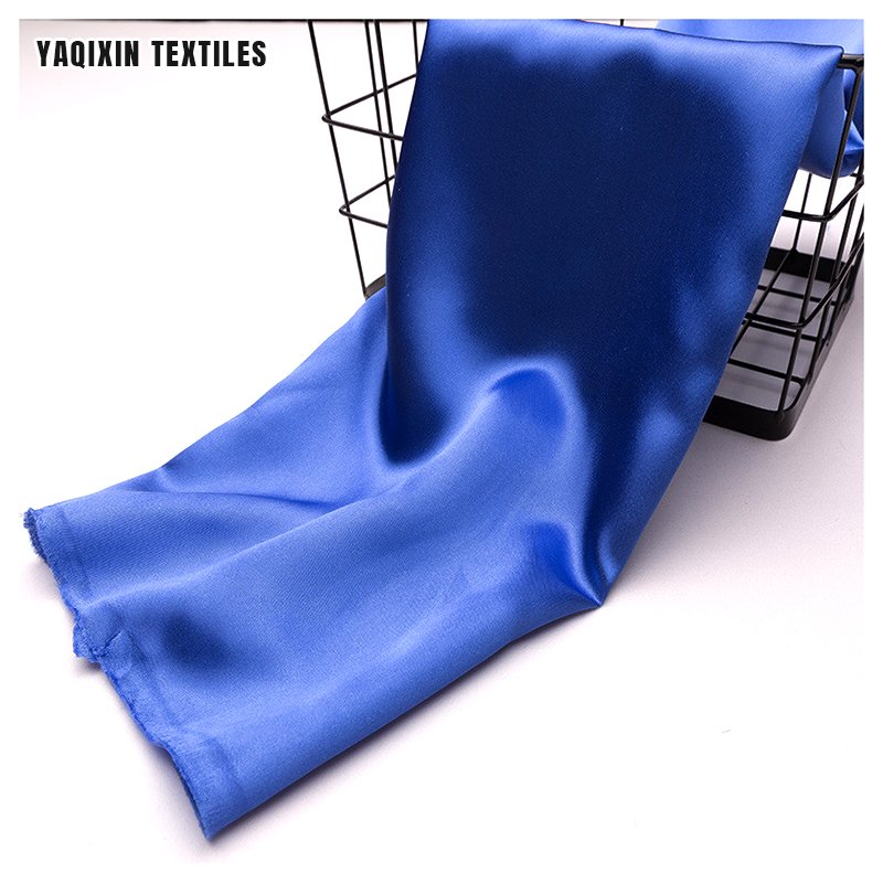 Malay Oily Glossy Dark Blue Silky Satin Fabric Charmeuse Polyester Duchess Satin Fabric for Pajamas Dress