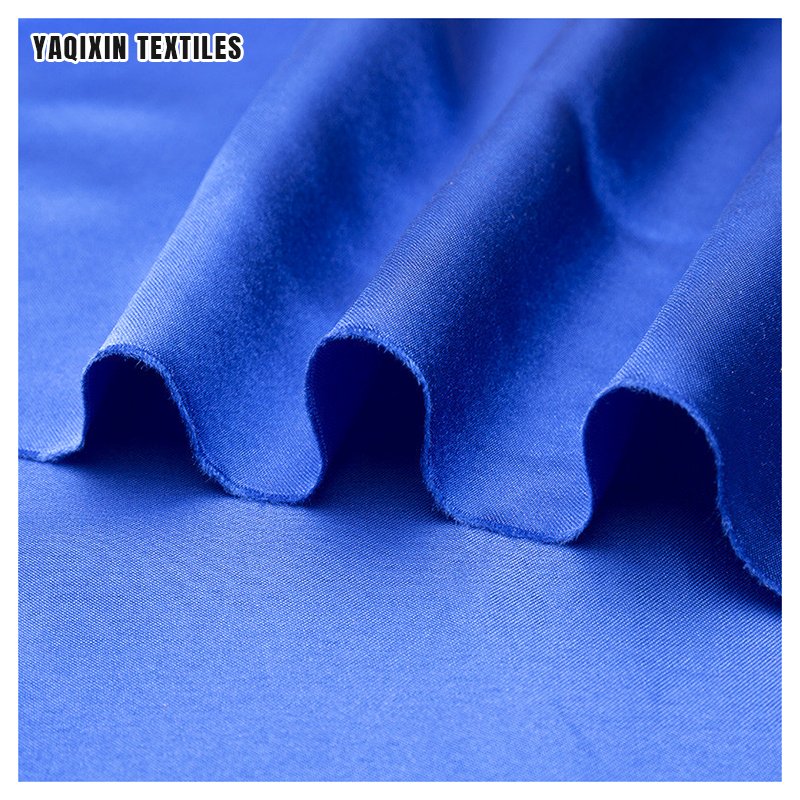 Malay Oily Glossy Dark Blue Silky Satin Fabric Charmeuse Polyester Duchess Satin Fabric for Pajamas Dress