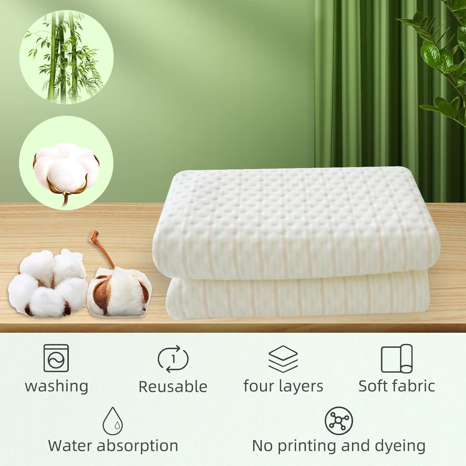 Reusable Puppy Pads Medium Bamboo Fiber Waterproof Pee Pads for Pet