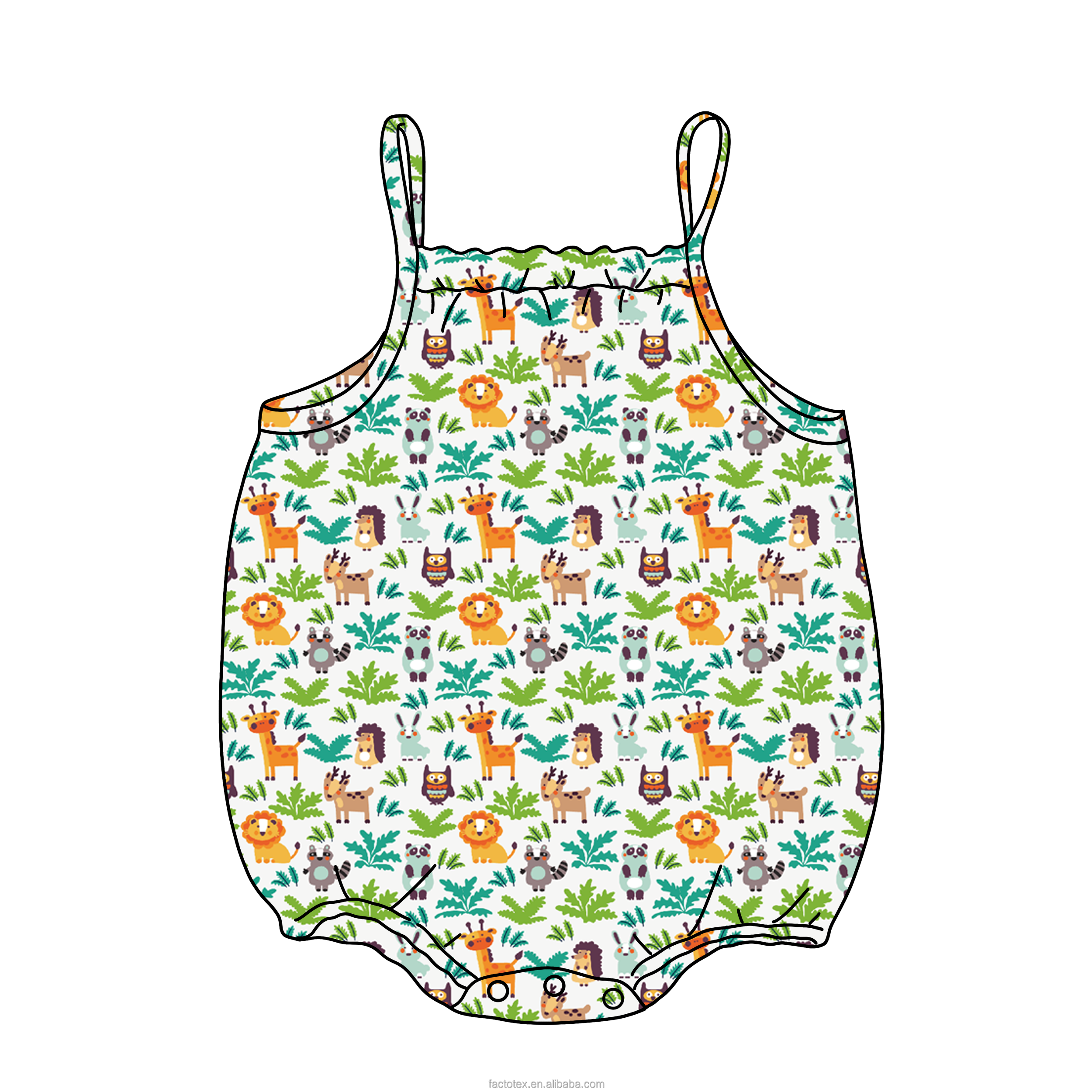 Custom Print Baby Clothes Bamboo Fabric Newborn Baby Infant Rompers Clothes Suspenders Onesie