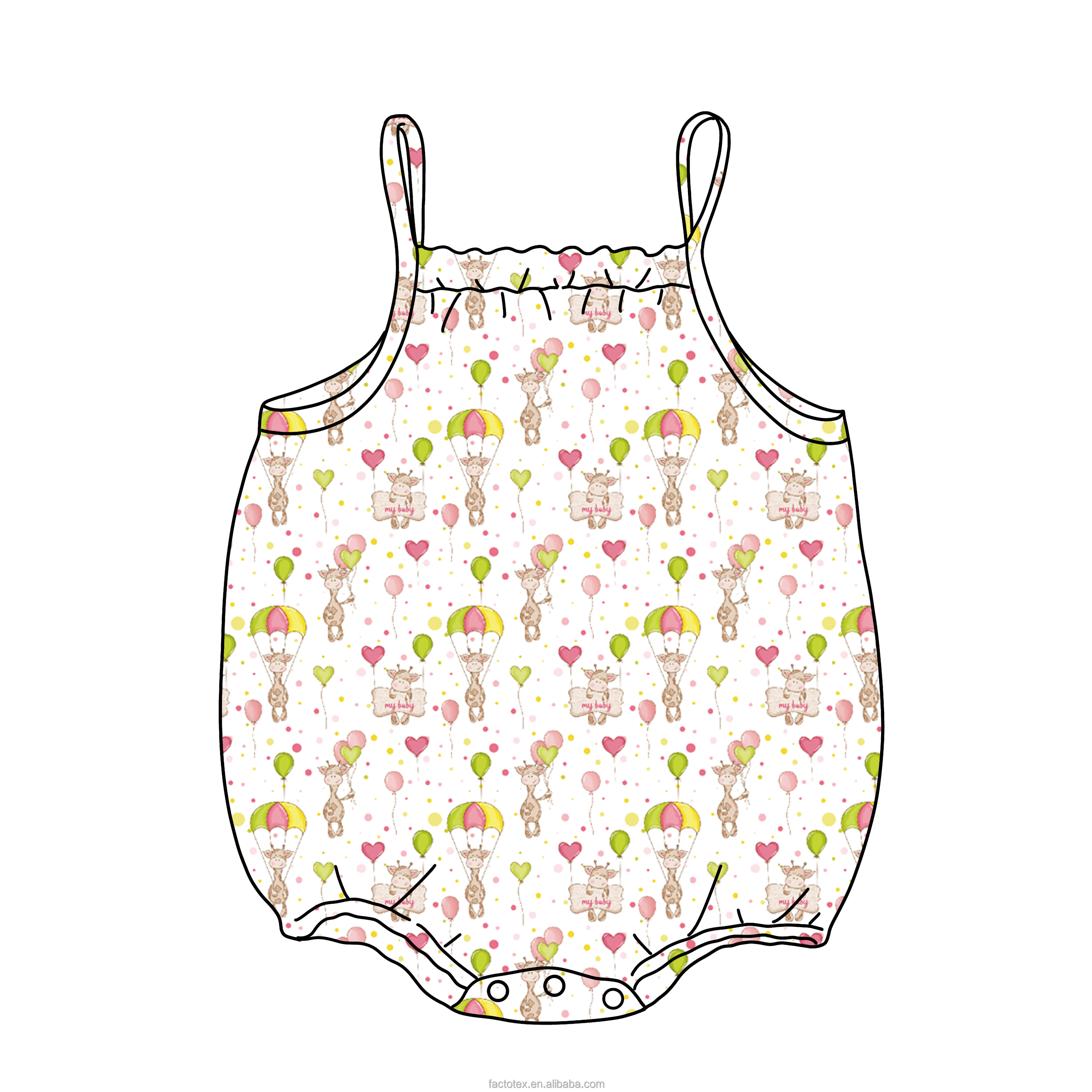 Custom Print Baby Clothes Bamboo Fabric Newborn Baby Infant Rompers Clothes Suspenders Onesie