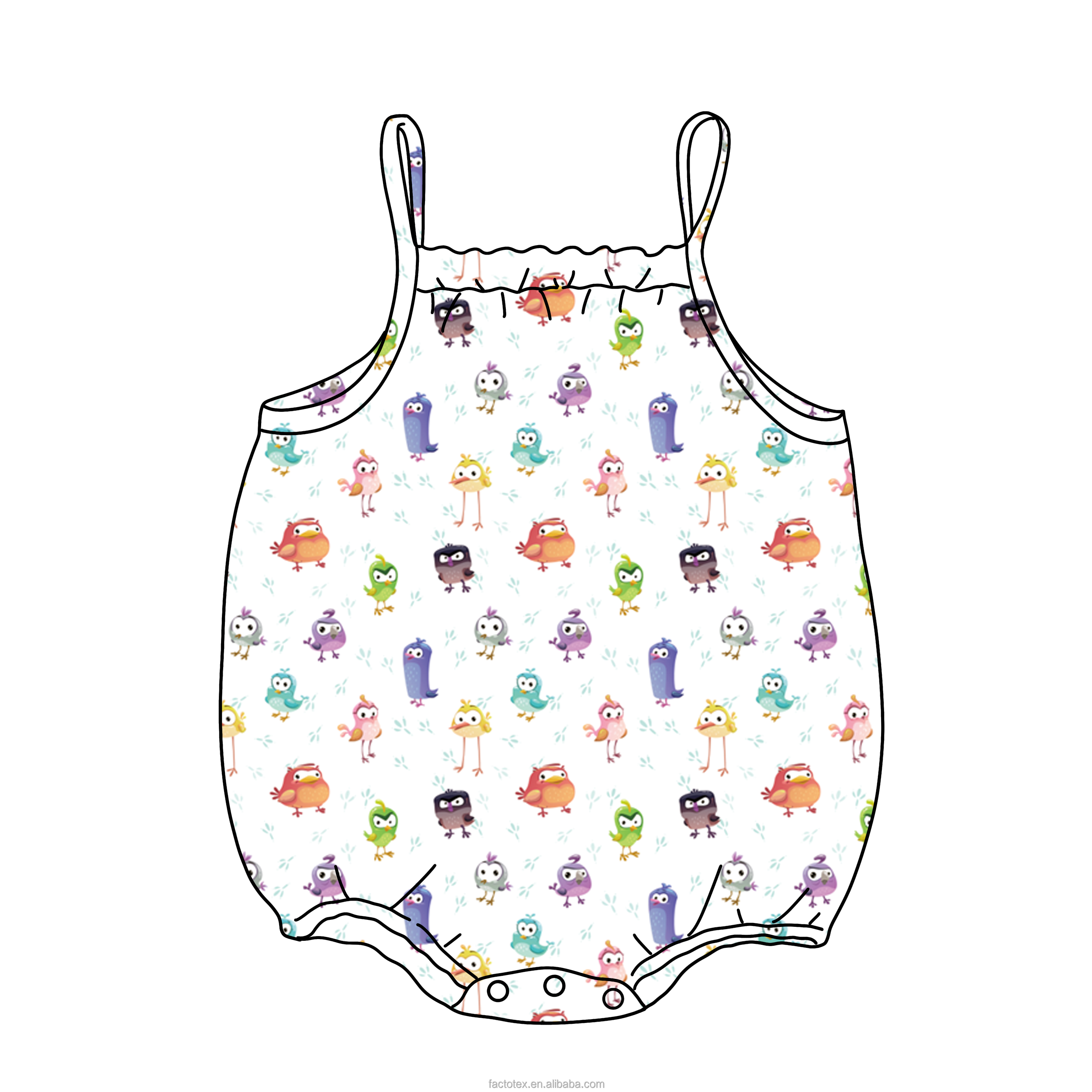 Custom Print Baby Clothes Bamboo Fabric Newborn Baby Infant Rompers Clothes Suspenders Onesie